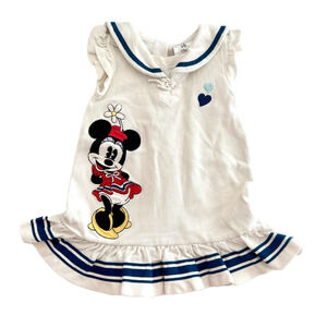 Y2K Kids Disney Minnie Mouse Nautical Sailor Dress Size 12-18 Months